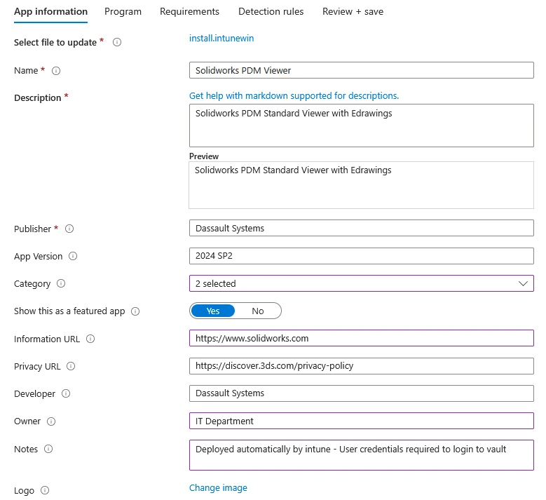 Intune App Information