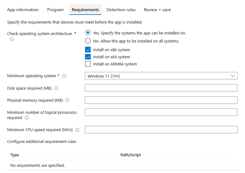 Intune Requirements